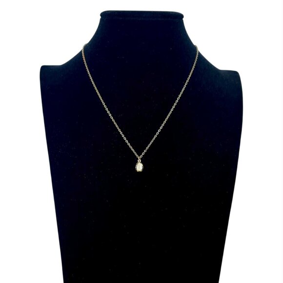 Espresso Bean Coffee Tiny Charm Necklace Gold Tone Coffee Lover Gift For Her - Picture 5 of 8